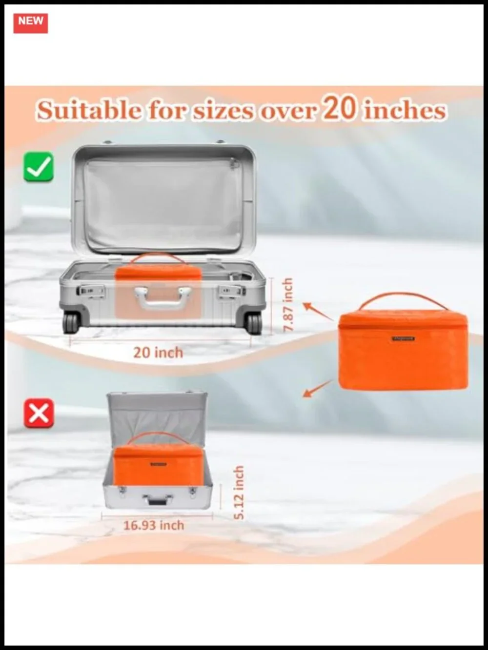 PU Leather Large Travel Makeup Organizer Bag with Handle